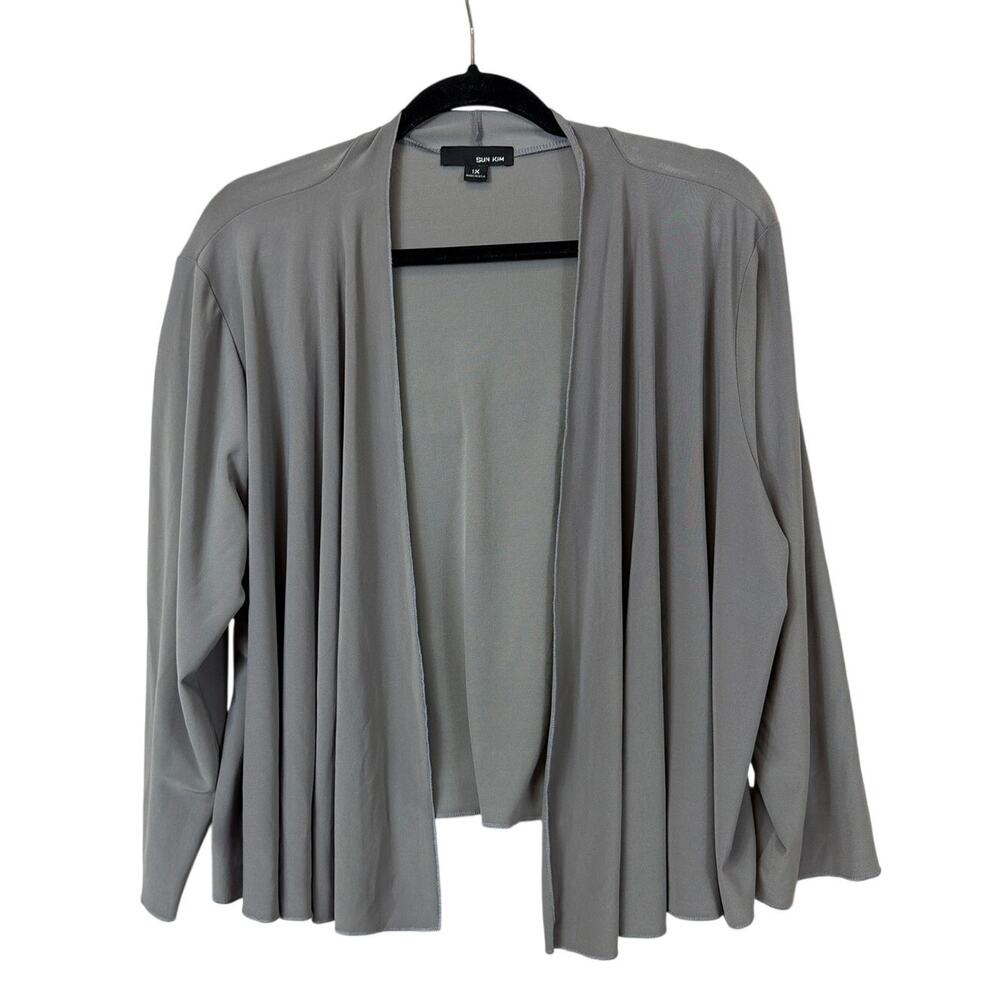 Sun Kim by Comfy USA Gray Lightweight Open Front Jacket Size XL